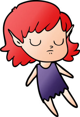 Bir insan tarafından çizilmiş bir elf kızı.