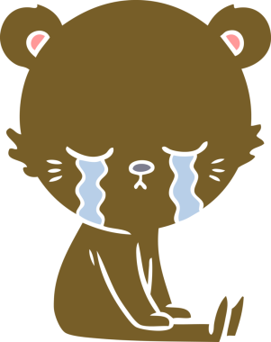 Bir insan tarafından çizilmiş düz renkli çizgi film ayısı.