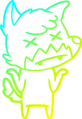 Bir insan tarafından çizilmiş ölü tilki çizgi filmi.