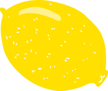 Bir insan tarafından çizilmiş limon düz renk çizimi