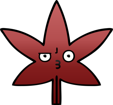 Bir insan tarafından çizilen güz yaprağının gölgelenmiş karikatürü