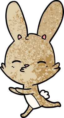 Bir insan tarafından çizilmiş meraklı tavşan çizgi filmi.