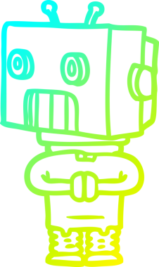 Bir insan tarafından çizilmiş soğuk gradyan robot çizimi