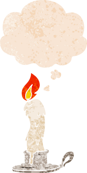 Düşünce baloncuklu çizgi film mumu grunge sıkıntılı retro desenli bir insan tarafından çizilmiş