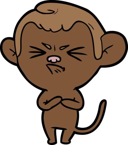 Bir insan tarafından çizilmiş sinir bozucu bir maymun.