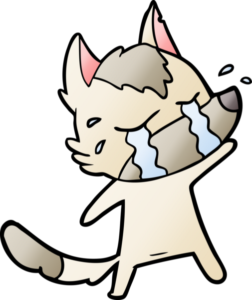 Bir insan tarafından çizilmiş ağlayan kurt çizgi filmi.