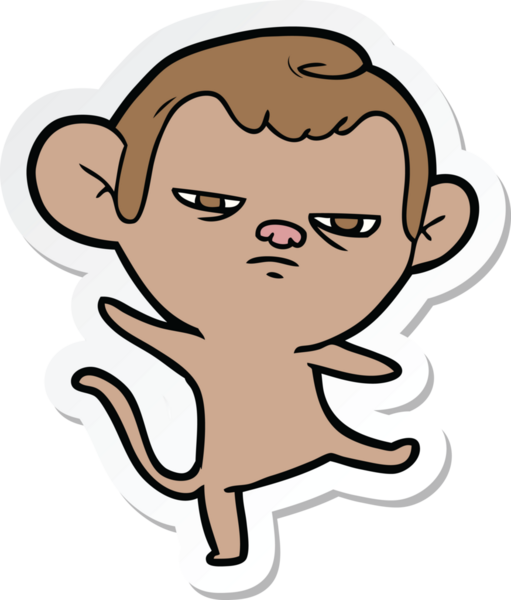 Bir insan tarafından çizilmiş sinir bozucu bir maymunun çıkartması.