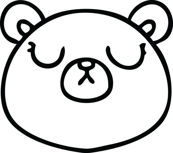 Bir insan tarafından çizilmiş garip çizgi film ayısı.