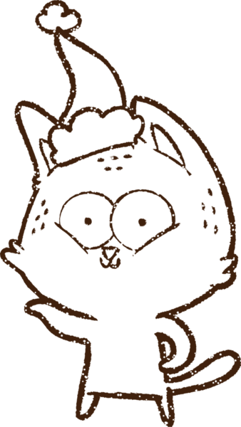 Noel Kedi Kömürü Bir insan tarafından çizilmiş