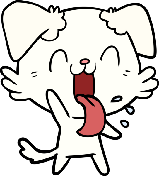 Bir insan tarafından çizilmiş nefes nefese kalmış bir köpek.