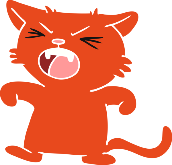 Bir insan tarafından çizilmiş cırtlak kedi karalaması.