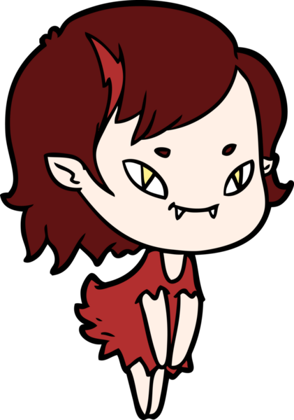 Bir insan tarafından çizilmiş çizgi film dostu vampir kız.