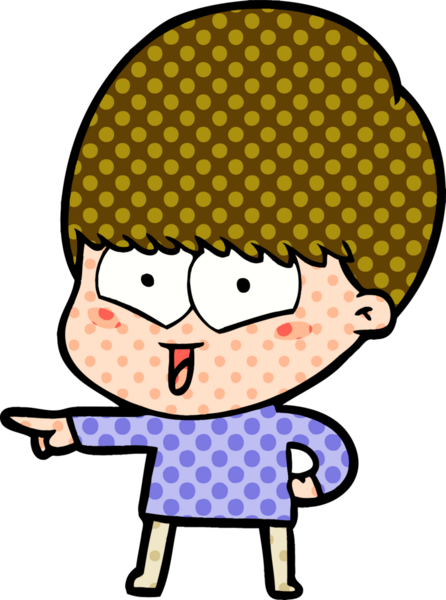 Bir insan tarafından çizilmiş mutlu çocuk çizgi filmi.