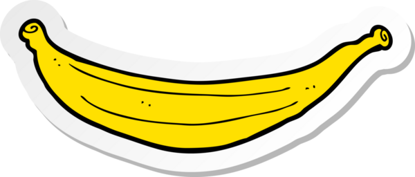 Bir insan tarafından çizilmiş bir muzun çıkartması.