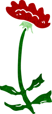 Bir insan tarafından çizilmiş karikatür çiçeği