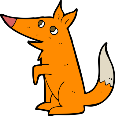 bir insan tarafından çizilmiş tilki yavrusu.