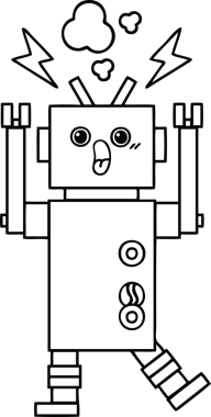Bir insan tarafından çizilmiş robot çizimi