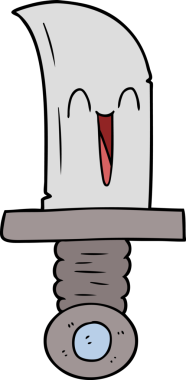 Bir insan tarafından çizilmiş çizgi film bıçağı.