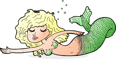 bir insan tarafından çizilmiş karikatür denizkızı