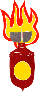 Bir insan tarafından çizilmiş yanan bir bomba.