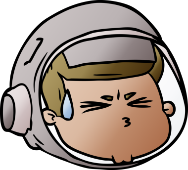 Bir insan tarafından çizilmiş astronot yüzü.