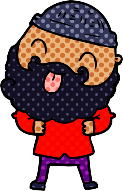 Bir insan tarafından çizilmiş sakallı bir adam.