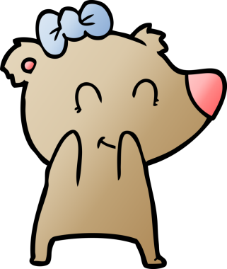 Bir insan tarafından çizilmiş dişi ayı çizgi filmi.