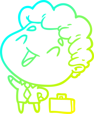 Bir insan tarafından çizilmiş bir karikatür işadamının soğuk gradyan çizimi.