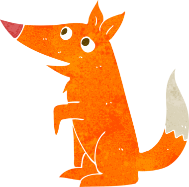 bir insan tarafından çizilmiş tilki yavrusu.