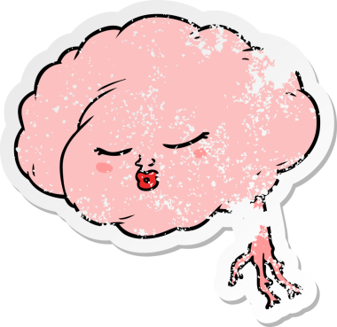 Bir insan tarafından çizilmiş karikatür beyninin sıkıntılı çıkartması.