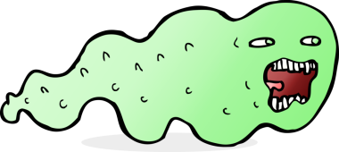 Bir insan tarafından çizilmiş çizgi film hayaleti.