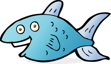 bir insan tarafından çizilmiş karikatür balığı