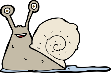 bir insan tarafından çizilmiş karikatür salyangozu