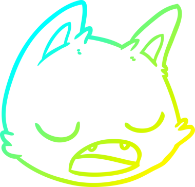 Bir insan tarafından çizilmiş kedi suratının soğuk gradyan çizgisi