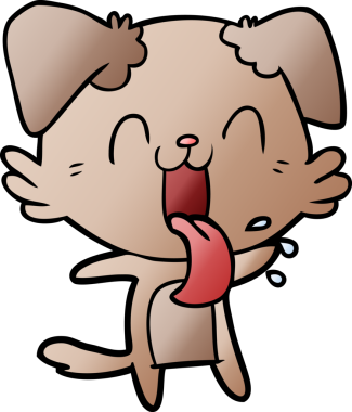 Bir insan tarafından çizilmiş nefes nefese bir köpek.