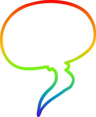 gökkuşağı gradyan çizgi çizimi bir insan tarafından çizilmiş bir karikatür konuşma balonu