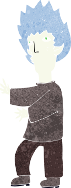 Bir insan tarafından çizilmiş vampir adam çizgi filmi.