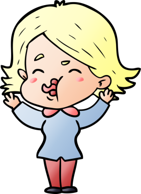 Bir insan tarafından çizilen karikatür kızı.