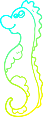 Bir insan tarafından çizilmiş karikatür deniz atı çizimi.