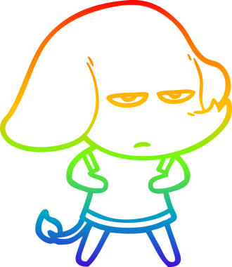 gökkuşağı gradyan çizimi bir insan tarafından çizilmiş bir karikatür fili