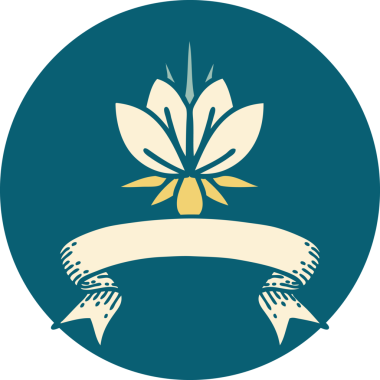 Bir insan tarafından çizilmiş nilüfer rengi dövmeli simge