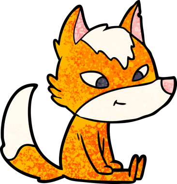 Bir insan tarafından çizilmiş tilki çizgi film karakteri