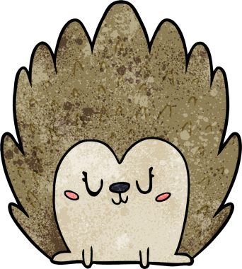 Bir insan tarafından çizilmiş şirin bir kirpi çizgi filmi.