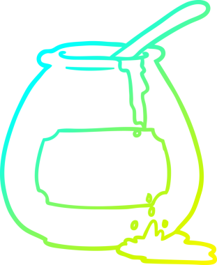 Bir insan tarafından çizilen bal küpünün soğuk gradyan çizgisi