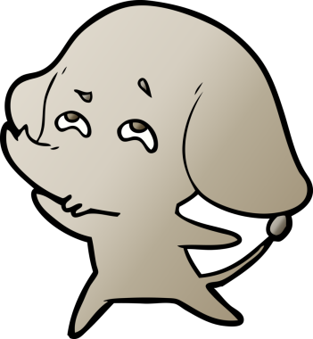 Bir insan tarafından çizilmiş karikatür fili