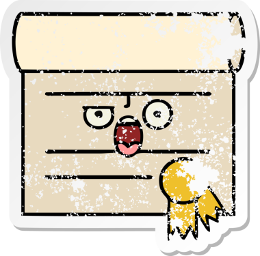 Bir insan tarafından çizilmiş şirin bir karikatür sertifikasının sıkıntılı etiketi