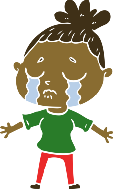 Bir insan tarafından çizilmiş düz renkli karikatür.