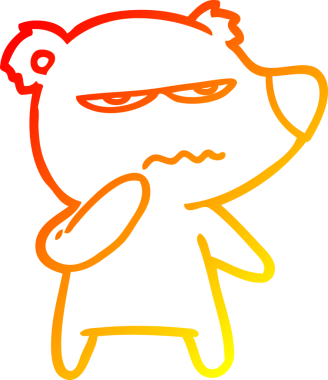 Bir insan tarafından çizilmiş kızgın bir ayı kutup karikatürü.