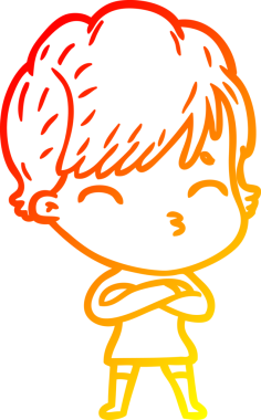 Bir insan tarafından çizilmiş bir karikatür kadın çizimi.