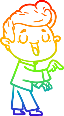 gökkuşağı gradyanı çizimi bir insan tarafından çizilmiş mutlu bir çizgi film adamı